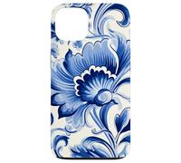 Azulejo Portugués Azulejo Azul Patrón Floral Diseño Carcasa para iPhone 13