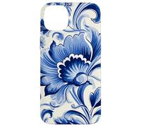 Azulejo Portugués Azulejo Azul Patrón Floral Diseño Carcasa para iPhone 14 Plus