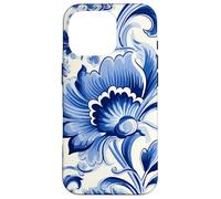 Azulejo Portugués Azulejo Azul Patrón Floral Diseño Carcasa para iPhone 16 Pro