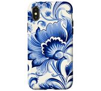 Azulejo Portugués Azulejo Azul Patrón Floral Diseño Carcasa para iPhone X/XS