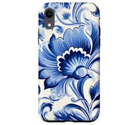 Azulejo Portugués Azulejo Azul Patrón Floral Diseño Carcasa para iPhone XR