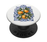 Azulejo Portugués Naranjas Lisboa Mediterráneo Costa PopSockets PopGrip Adhesivo