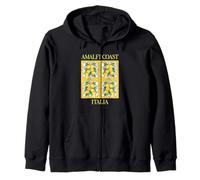 Azulejo Tradicional Italiano Costa de Amalfi Mediterráneo Vintage Sudadera con Capucha