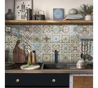 Azulejos 3D Adhesivos 30 x 30 cm Pegatinas de Colores para Azulejos de Cocina Baño Pared Salpicadero Cocina Adhesivo 3D para Escalera (24 Unidades)