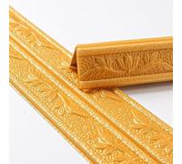 Azulejos 3D impermeables DIY Trim Sticker para decoración del hogar Material de espuma XPE suave (oro profundo)