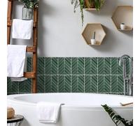Azulejos Adhesivos Baño 17x23 cm Geometría Verde Abstracta Vinilo Pared Cocina Pelar Y Pegar Impermeable para Muebles Chimenea Gabinete Baldosas Adhesivas Pared Decorativos 10 Piezas