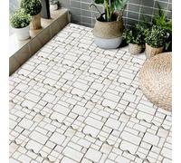 Azulejos Adhesivos Baño Ladrillo blanca beige Baldosas Adhesivas Pared Autoadhesivas Impermeables Muebles Decorativos Fácil de Usar Vinilo Adhesivo Cocina Pared 20x20 (10 Piezas)