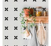 Azulejos Adhesivos Cocina 20x20 cm Negro Blanca Minimalismo Suelo Vinilo Autoadhesivo Impermeable Baldosas Adhesivas Pared Muebles Decorativos Quitar y Pegar Vinilos Baño Azulejos (10 Piezas)