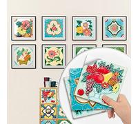 Azulejos Adhesivos Cocina Fruta Azul Verde Azulejos Adhesivos Baño PVC Vinilos Decorativos Impermeable Prueba Aceite Vinilos Cocina Azulejos DIY Azulejos Adhesivos 10 Piezas/15x15cm