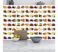 Azulejos Adhesivos Cocina Frutas Rojas Verdes Vinilo Cocina Muebles Chimenea Impermeable PVC Azulejos Adhesivos Baño Hogar Decoración Baldosas Adhesivas Pared 10x10cm/20 piezas