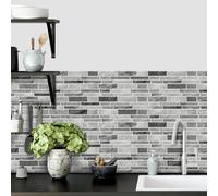 Azulejos Adhesivos Cocina Geometría Gris Azulejos Adhesivos Baño Pvc Baldosas Adhesivas Pared Impermeable Vinilo Adhesivo Pared Cocina Baldosas Adhesivas Duradero Losetas Vinilicas 12x24.6cm/36 Pcs