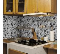 Azulejos Adhesivos Cocina Geometría Gris De Mármol Azulejos Adhesivos Baño Impermeables Baldosas Adhesivas Pared para Gabinete Muebles Decoración Vinilo Adhesivo Pared Cocina 24.6x12cm /24 Piezas