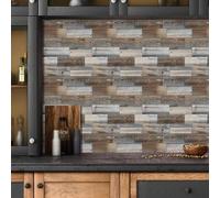 Azulejos Adhesivos Cocina Grano De Madera Marrón Vinilo Adhesivo Cocina Azulejos Adhesivos Baño Pvc Baldosas Adhesivas Pared Impermeable Vinilos Baño Autoadhesivo Baldosas Adhesivas 27x27cm/30 Pcs