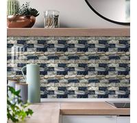 Azulejos Adhesivos Cocina Ladrillo Azul Beige Vinilo Adhesivo Cocina Azulejos Adhesivos Baño Pvc Baldosas Adhesivas Pared Impermeable Vinilos Baño Autoadhesivo Baldosas Adhesivas 27x27cm/10 Pcs