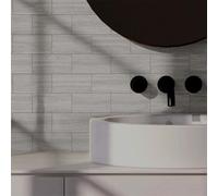 Azulejos Adhesivos Cocina Lujo Claro Gris Baldosas Adhesivas pared Pvc Vinilo pared Cocina Resistentes al Agua y Aceite Vinilos Baño Azulejos Vinilo Adhesivo pared Baño Duradero 10x20cm/16 Pcs