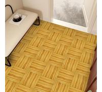 Azulejos Adhesivos Cocina Madera marrón amarillo Suelo Vinilo Autoadhesivo Impermeable Baldosas Adhesivas Pared Muebles Decorativos Quitar y Pegar Vinilos Baño Azulejos 30x30 (10 Piezas)