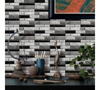 Azulejos Adhesivos Cocina Mármol Blanca Gris Azulejos Adhesivos Baño Pvc Baldosas Adhesivas Pared Impermeable Vinilo Adhesivo pared Cocina Duradero Vinilos Baño 15x30cm/6 pcs