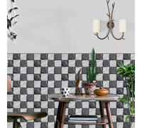 Azulejos Adhesivos Cocina Marmol Ladrillo Beige Azulejos Adhesivos Baño Pvc Baldosas Adhesivas Pared Impermeable Vinilo Adhesivo pared Cocina Duradero Vinilos Baño 15x30cm/18 pcs