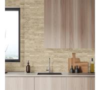 Azulejos Adhesivos Cocina Patrón Camello Marrón Baldosas Adhesivas pared Pvc Vinilo pared Cocina Resistentes al Agua y Aceite Vinilos Baño Azulejos Vinilo Adhesivo pared Baño Duradero 10x20cm/64 Pcs