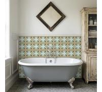 Azulejos Adhesivos Cocina Patrón Geométrico Verde Suelo Vinilo Autoadhesivo Impermeable Baldosas Adhesivas Pared Muebles Decorativos Quitar y Pegar Vinilos Baño Azulejos 30x30 cm/ 10 pcs