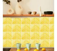 Azulejos Adhesivos Cocina Raya Amarilla Vinilo Adhesivo Cocina Azulejos Adhesivos Baño Pvc Baldosas Adhesivas Pared Impermeable Vinilos Baño Autoadhesivo Baldosas Adhesivas 25x30cm/10 Pcs