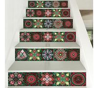 Azulejos Adhesivos Cocina Rojo Mandala Verde Baldosas Adhesivas Pared Pvc Vinilo Adhesivo Cocina Baño Impermeable Vinilos Azulejos Autoadhesivos Losetas Vinilicas Extraíble 20x20cm/10 Piezas