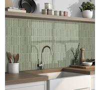 Azulejos Adhesivos Cocina Verde Fresco Vinilo Baldosas Adhesivas Pared,Baldosas pared Baños Decoracion,Pegatinas de Baldosas Adhesivas pared Autoadhesivos, Impermeables
