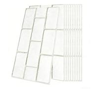 Azulejos adhesivos impermeables de mosaico para pared, adhesivos de PVC retro nórdicos para decoración de cocina y baño, 2.2 mm de grosor, efecto de ladrillo blanco, 10 hojas (A)