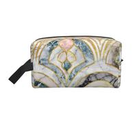 Azulejos Art Déco de mármol con patrón de Pasteles Suaves, Bolsa de Maquillaje Bolsa de cosméticos Bolsa de artículos de tocador de Viaje portátil Organizador de Bolsa de Maquillaje