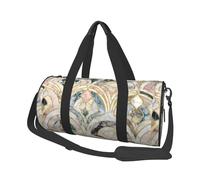 Azulejos Art Déco de mármol con patrón de Pasteles Suaves, Bolsa de Viaje de Gran Capacidad, Bolso Redondo, Bolsa de Viaje Deportiva, Bolsa de Mano, Bolsa de Fitness