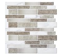 Azulejos autoadhesivos para el entrepaño de la cocina con diseño de mármol pack de 10 unidades de 30 x 30 cm