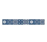 Azulejos - Cenefa adhesiva (15 x 300 cm), color azul