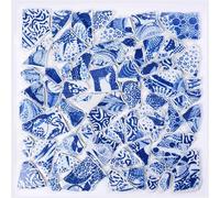 Azulejos Ceramica Azulejos de mosaico cerámica 100g, fragmentos irregulares azules, fabricación mosaicos artísticos DIY for manualidades, Hobby creativo, decoración pared del hogar