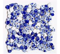 Azulejos Ceramica Azulejos de mosaico cerámica 100g, fragmentos irregulares azules, fabricación mosaicos artísticos DIY for manualidades, Hobby creativo, decoración pared del hogar