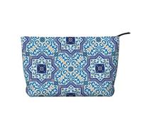 Azulejos clásicos de Estilo portugués marroquí,Neceser de Pana, Neceser de Maquillaje portátil, Neceser de Viaje