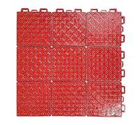 Azulejos de drenaje entrelazados para exteriores, modulares, antideslizantes, impermeables, para terraza, ducha, cocina, color Rosso, 34 x 34 cm, 18 unidades