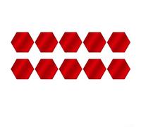 Azulejos de espejo hexagonales dorados, 24 piezas para decoración de pared elegante y proyectos creativos con método de aplicación (L 24 piezas, rojo)