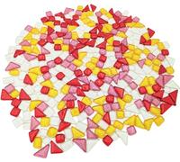 Azulejos de Mosaico， 500g Random Irregular Glitter Shiny Glass Mosaic Tiles for Crafts Bulk, Glass Mosaic Pieces Set for Cups Picture Frames Home Decoration(Mix Red Yellow White)