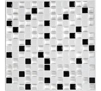 Azulejos de Mosaico Autoadhesivo Película Vinilo Negro Plata Blanco WBVinyl-2408