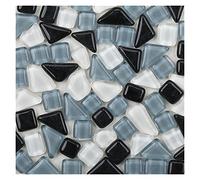 Azulejos de mosaico cerámica, forma irregular, 900g, 500 Uds., vidrio artesanal multicolor(900g Black White Gre)