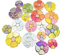 Azulejos de mosaico cerámico iridiscente al azar 500 g, piezas florales 3 tamaños para arte, marcos, tazas, macetas, peceras, jarrones, hacer