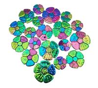 Azulejos de mosaico de cerámica iridiscentes al azar de 500 g para manualidades, 3 tamaños de mosaico de flores para obras de arte, marcos de fotos, tazas, macetas, peceras, jarrones, hacer piedras
