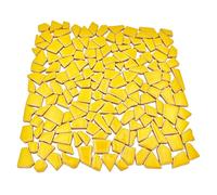 Azulejos de mosaico de cerámica irregulares de 200 g para manualidades, 0,5 x 2 cm, pequeñas piedras de mosaico para hacer mosaicos y decoración de pared (amarillo)