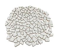 Azulejos de mosaico de cerámica irregulares de 200 g para manualidades, 0,5 x 2 cm, pequeñas piedras de mosaico para hacer mosaicos y decoración de pared (blanco)