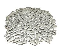 Azulejos de mosaico de cerámica irregulares de 200 g para manualidades, 0,5 x 2 cm, pequeñas piedras de mosaico para hacer mosaicos y decoración de pared (plateado)