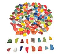 Azulejos de mosaico de cerámica irregulares de 200 g para manualidades, 0,5 x 2 cm, piedras de mosaico pequeñas para hacer mosaicos y decoración de pared (color mezclado)