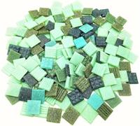 Azulejos de mosaico de cuarzo, 500 g, 2 cm, piedras multicolores para mosaico, piedras para hacer mosaicos, manualidades, aficiones, arte, decoración de pared del hogar (verde mixto)