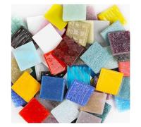 Azulejos de mosaico de espejo de vidrio, Mini mosaicos de 100 g/3,5 oz, mosaicos de cuarzo, 2 cm/0,78 pulgadas, cuadrados, 0,4 cm/0,15 pulgadas de grosor, materiales for manualidades, colores variados