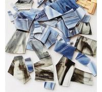 Azulejos de mosaico de mica de forma irregular de 100 g, fragmentos de colores for manualidades, materiales for hacer vidrio, decoración del hogar(Color-16)