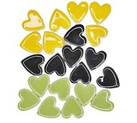 Azulejos de mosaico de vidrio, 24 piezas de mosaicos de porcelana en forma de corazón, 2,3 x 2,25 x 0,6 cm aprox. 105 g/3,5 oz Multicolor(Mix 9)